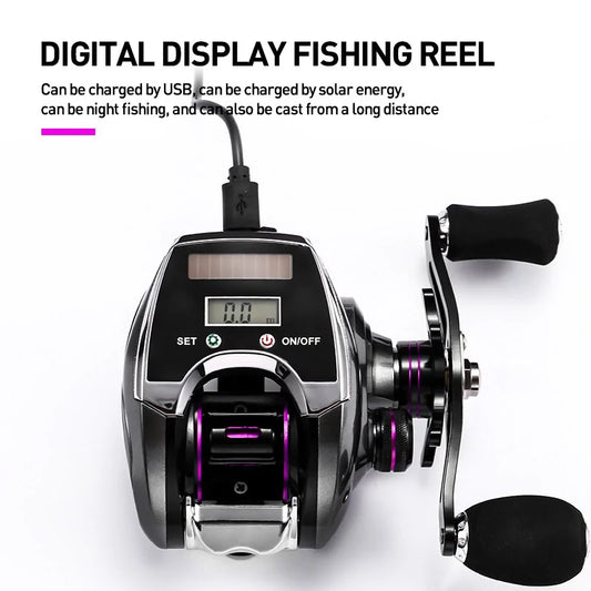 High-Speed Electronic Baitcasting Reel with Digital Counter (8.0:1 Gear Ratio)